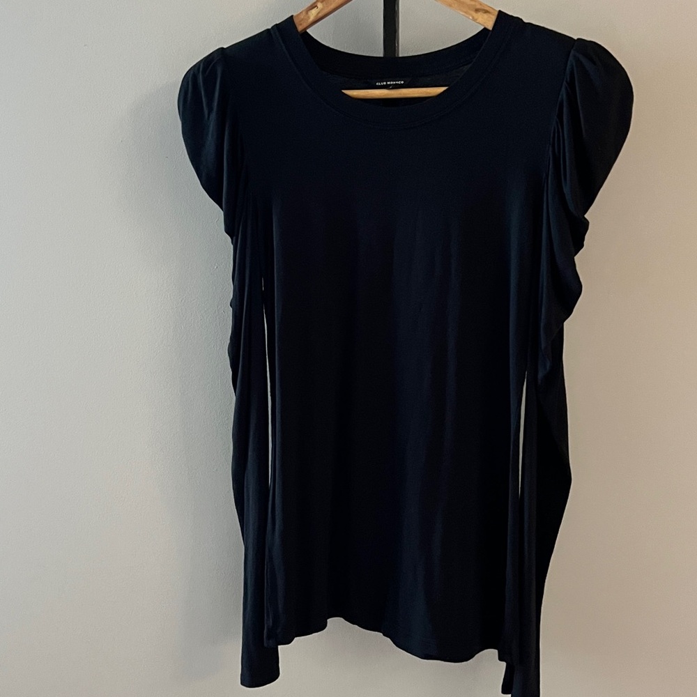 Club Monaco Classic Black long Sleeve Top S